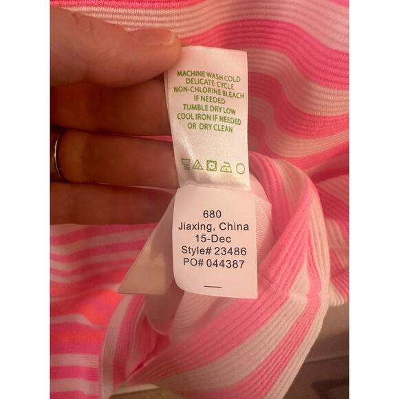 Lilly Pulitzer Womens Eden Mini Shift Dress Tropical Pink Pout Striped Summer XL - Picture 8 of 10